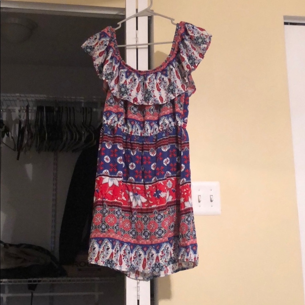 Blue and red no boundaries dress